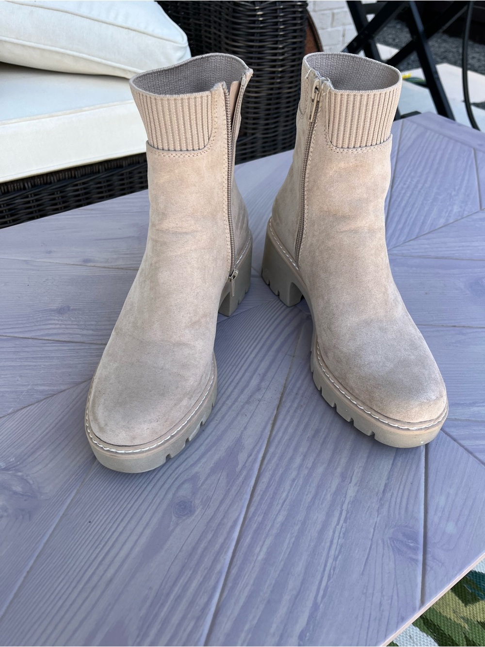 Women's Suede Ankle Boots with Side Zip